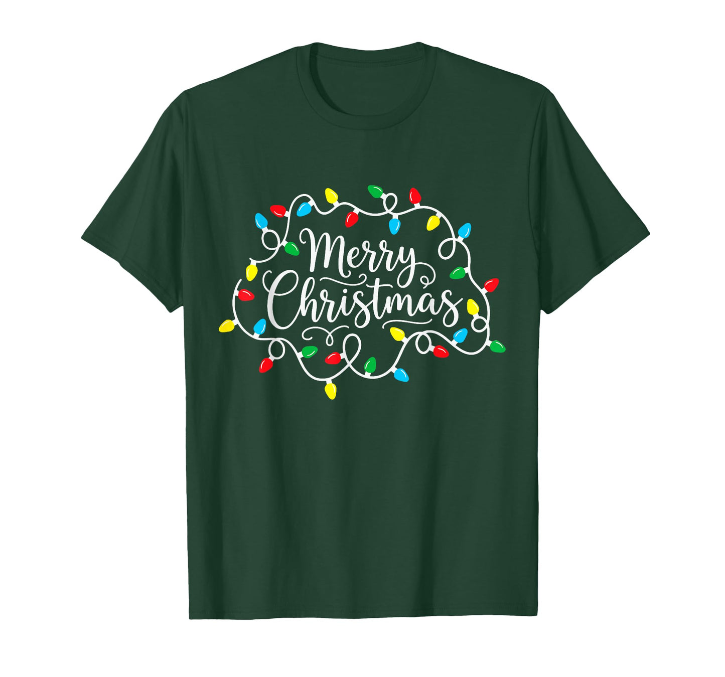 Merry Christmas Lights Xmas Family Matching Pajama Men Women T-Shirt