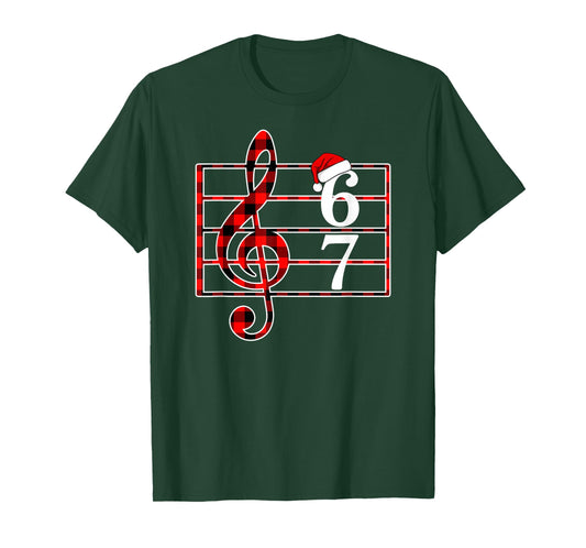 67 Music Meme Slang Musician Santa Music Teacher Christmas T-Shirt