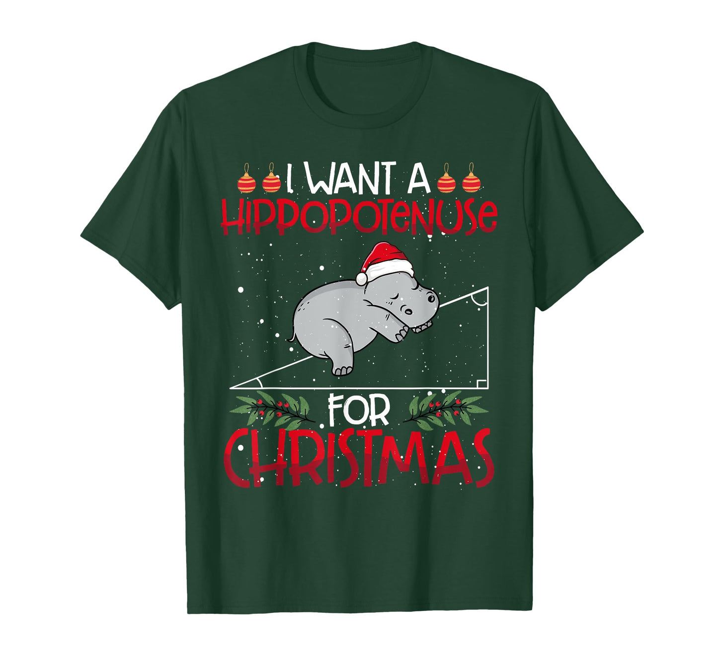 Christmas Math Teacher Funny Hypotenuse Math Hippotenuse Men Women T-Shirt