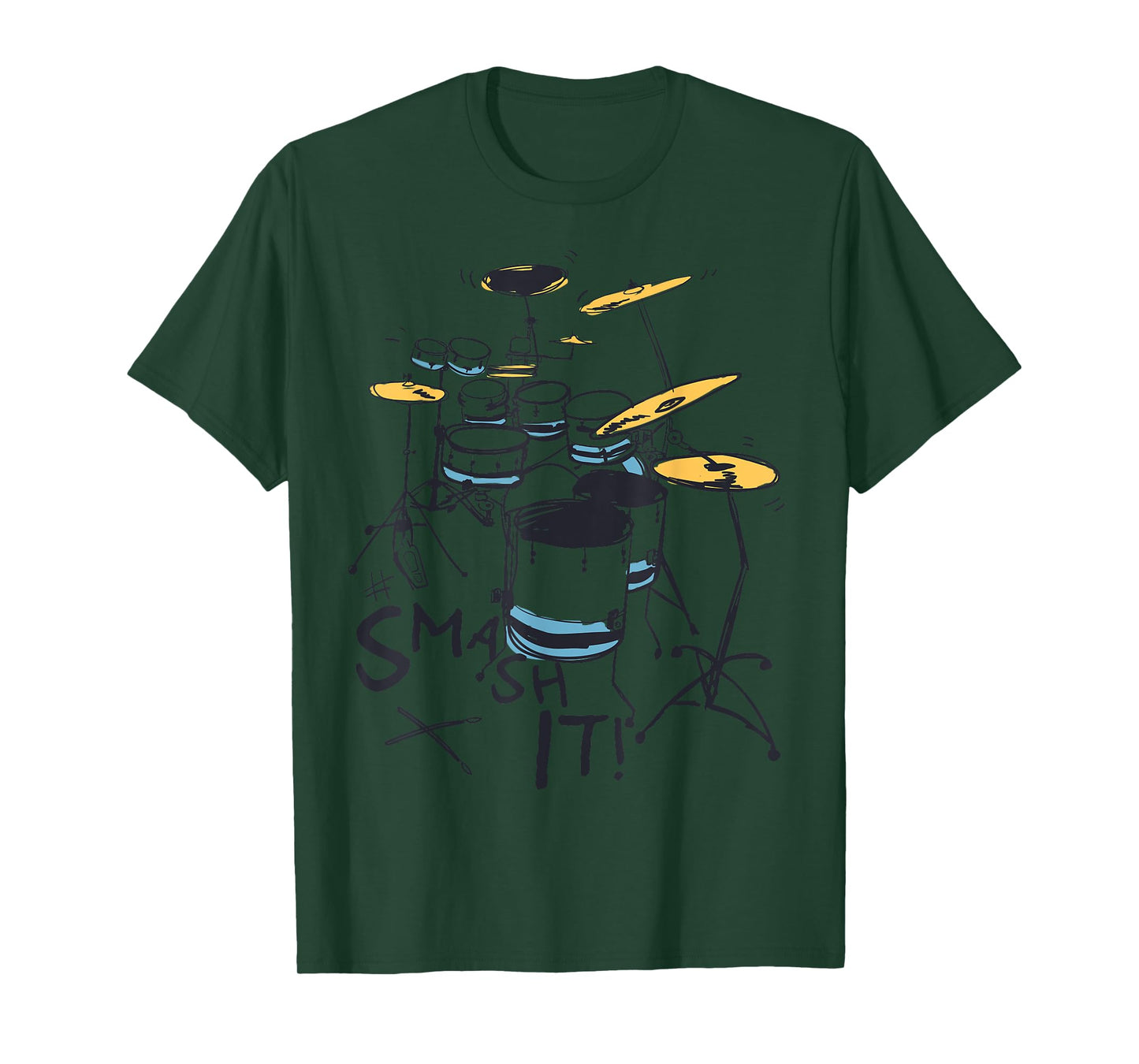 Drummer Smash it Rock Star Music Birthday Gift Men Boys Girl T-Shirt