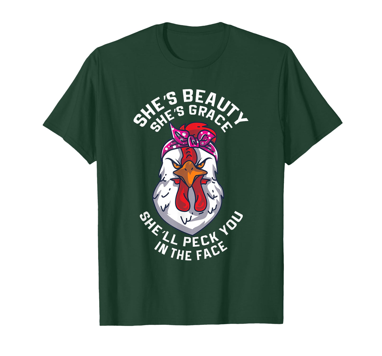Angry Chicken Peck You In The Face Hen Animal Gift T-Shirt