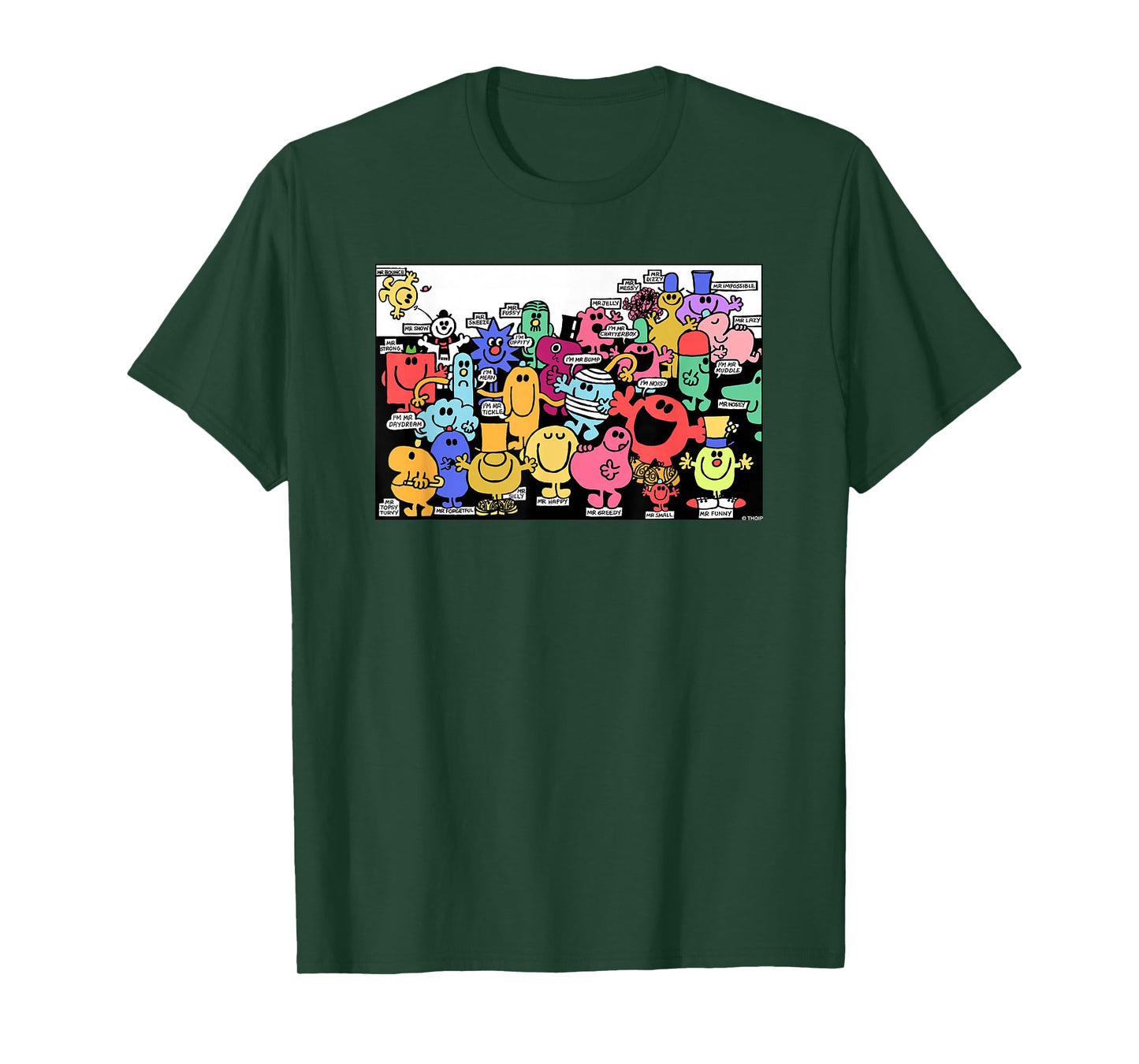 Mr. Men Little Miss Retro Colourful Comic Book Scene T-Shirt