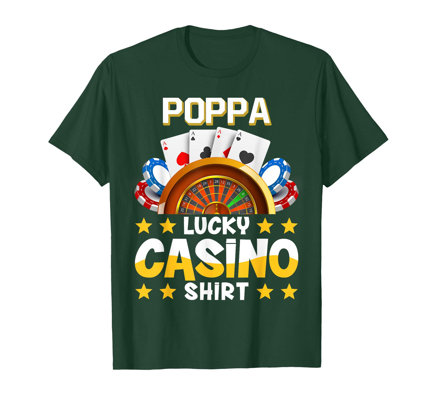Casino Funny Shirt Poppa Lucky Casino Shirt T-Shirt