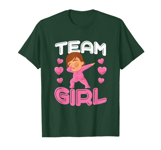 Cute Team Girl Gender Reveal Dabbing White Baby It's A Girl T-Shirt