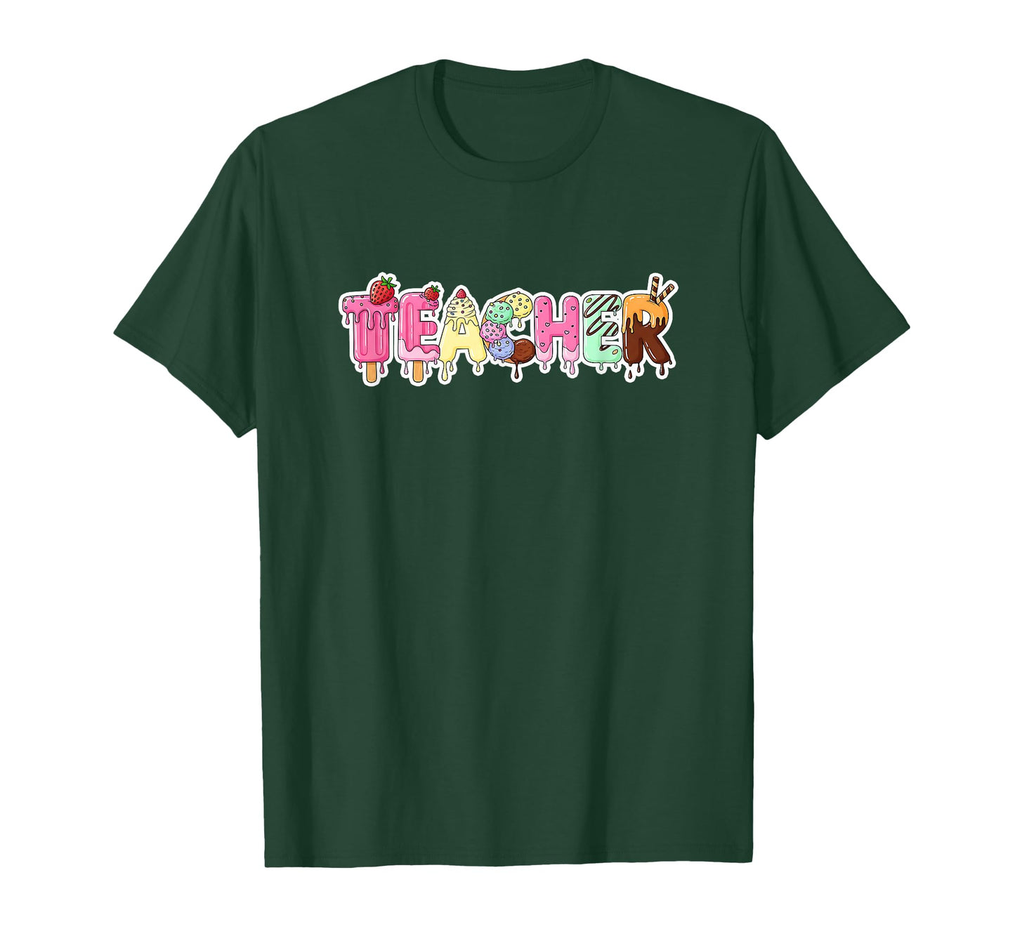 Vintage Ice Cream Teacher Shirt Women Funny Men Kindergarten T-Shirt