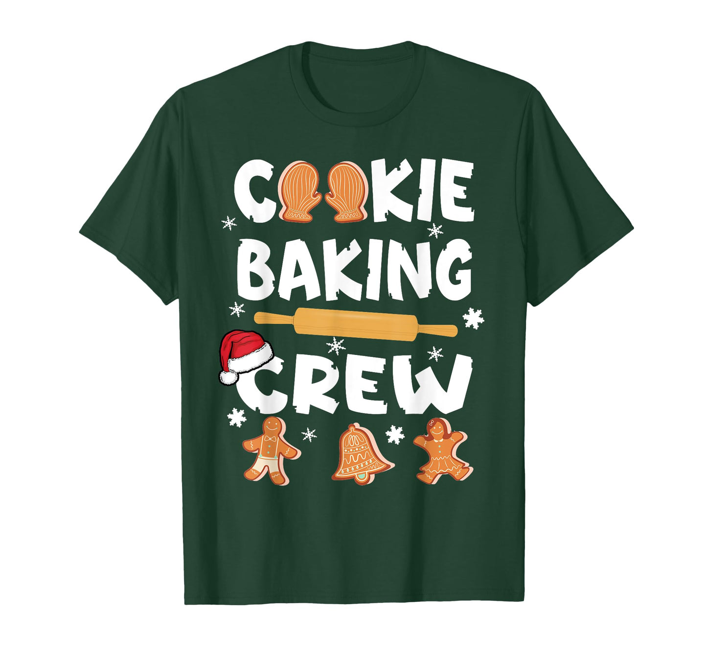Cookie Baking Crew Funny Christmas 2022 Gingerbread Kids Tee T-Shirt