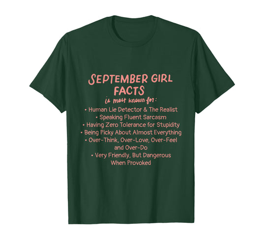 September Girl Facts Birthday Gifts Born in September Virgo T-Shirt