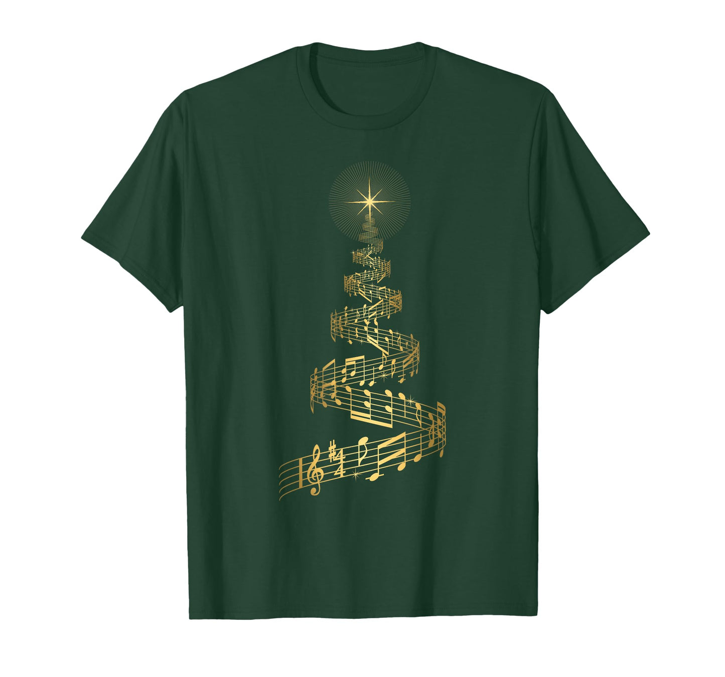 Christmas Tree Music Notes T Shirt Musical Xmas Tree Gift T-Shirt