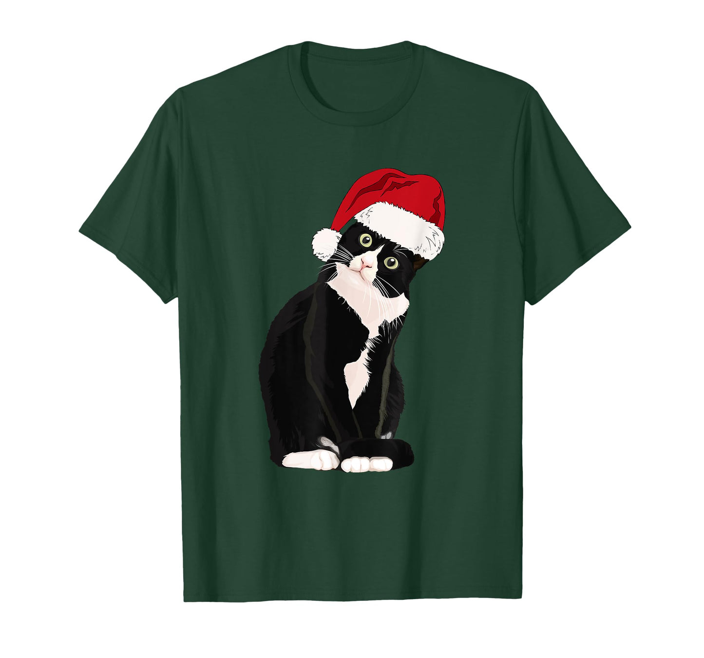 Tuxedo Cat Meow Christmas Cat Catmas Cute Tuxie Lover T-Shirt for Men Women Kids