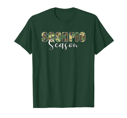 Scorpio Season Camo Zodiac Birthday T-Shirt