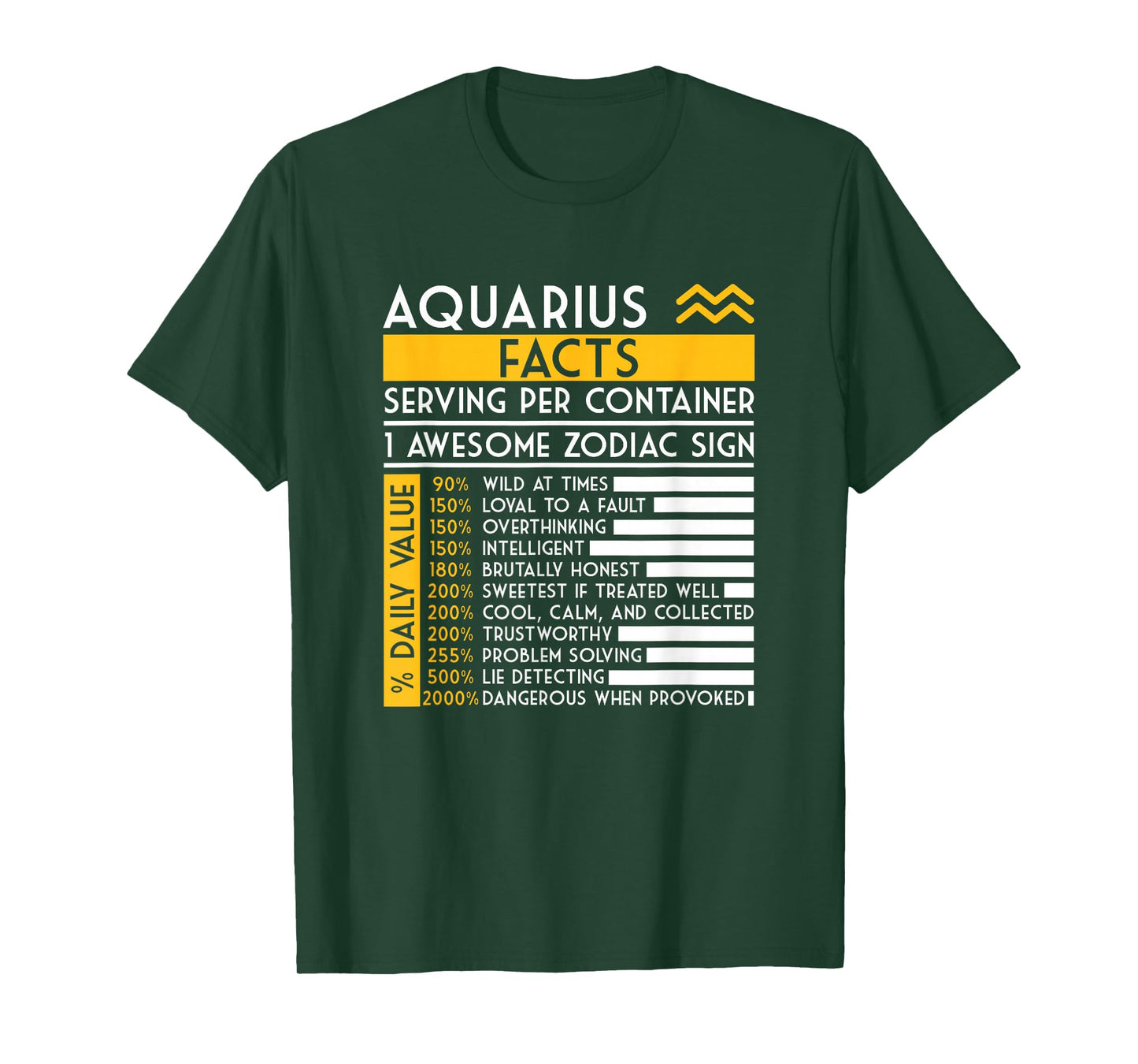 Aquarius Facts Zodiac Sign Horoscope Funny Astrology T-Shirt