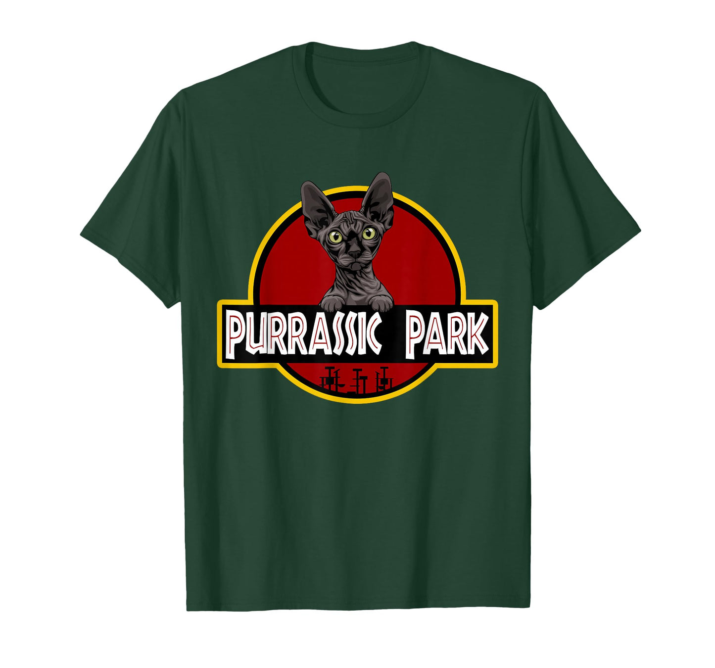 Black Sphynx Cat Cute Funny Cat Lover Parody T-Shirt