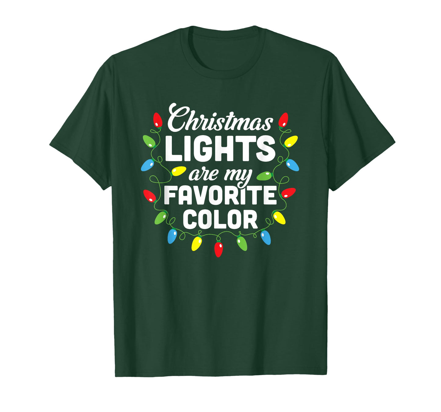 Christmas Lights Are My Favorite Color Christmas Tree T-Shirt