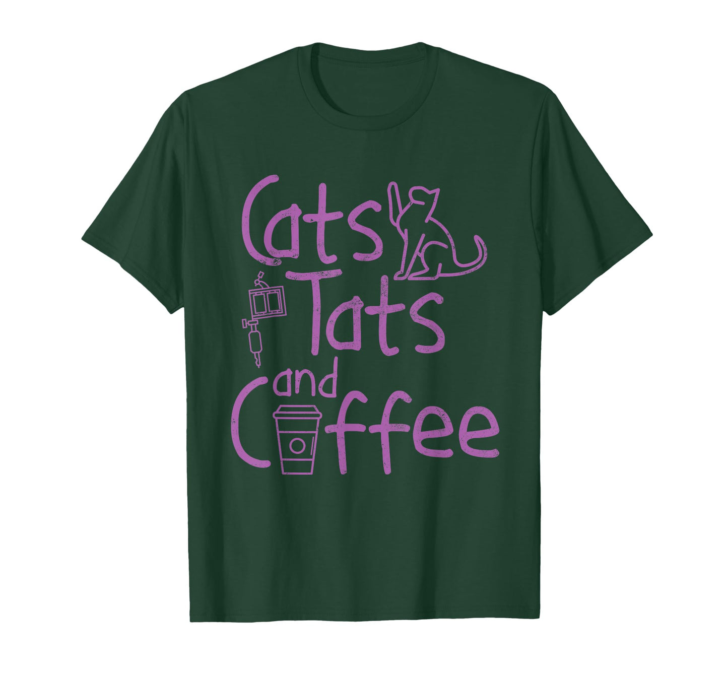 Funny Tattoo Shirt Cats Tats and Coffee Tattoo Shirt Gift T-Shirt