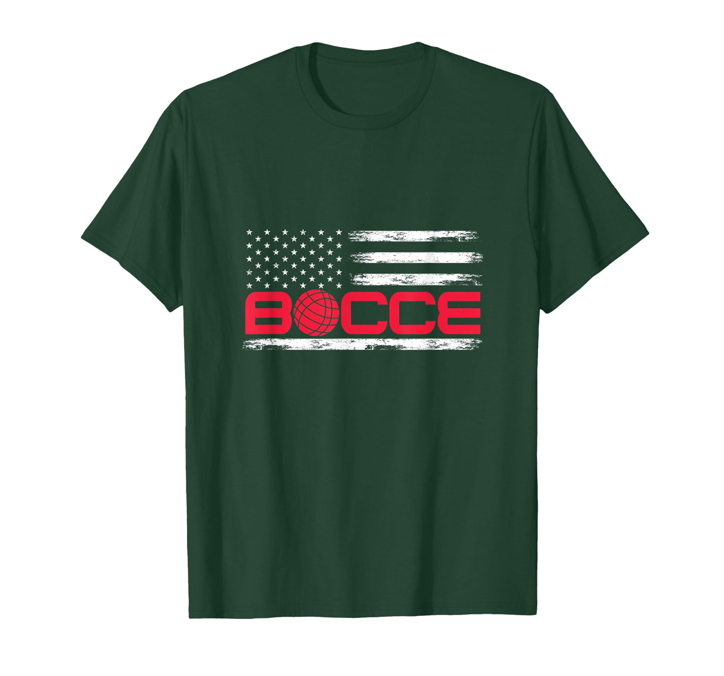 Bocce Ball American USA Flag Bocci Player 4th July Women Girls Kids Men T-Shirt
