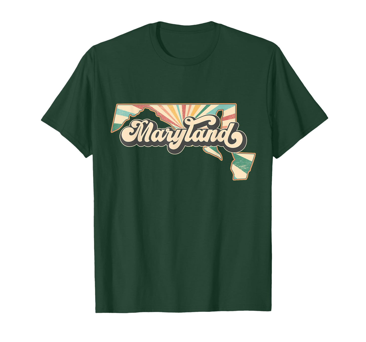 Maryland State Map - Retro Map Flag Souvenir Men Women Kids T-Shirt