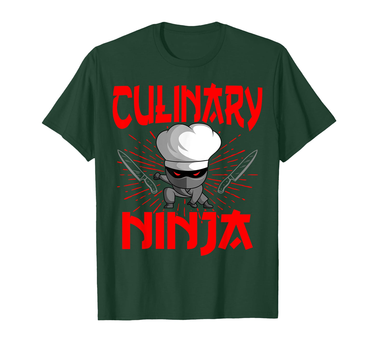 Chef Ninja Cook Kitchen Knife Hat Culinary Sous-Chef Cuisine T-Shirt