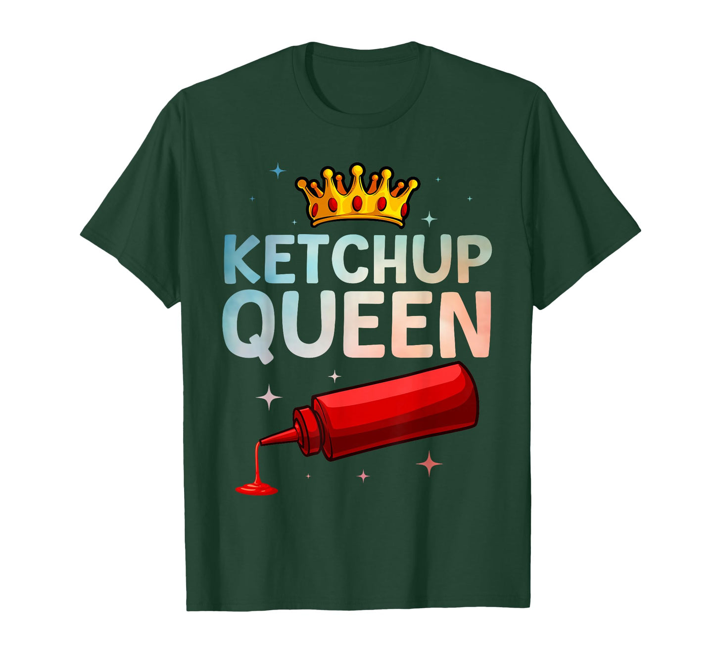 Cool Ketchup Queen Art for Women Girls Tomato Ketchup Lover T-Shirt