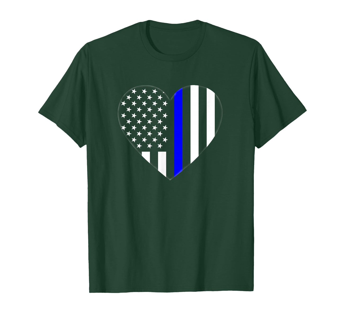 Love Our Police Officer US Flag Heart Thin Blue Line T-Shirt T-Shirt