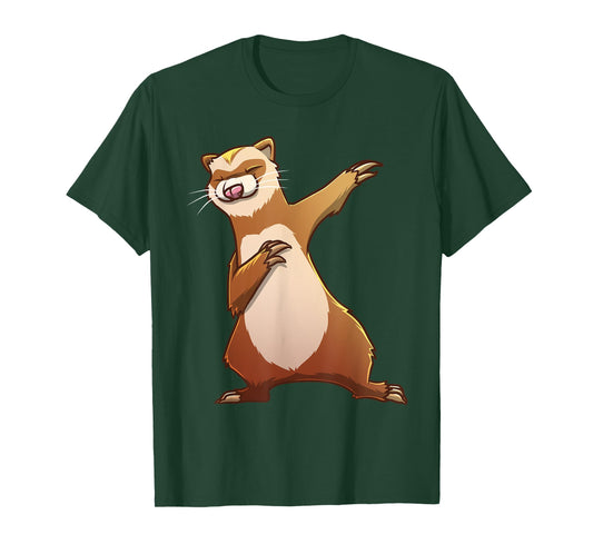 Funny Ferret Gift For Kids Men Women Dabbing Dance Hip-hop T-Shirt