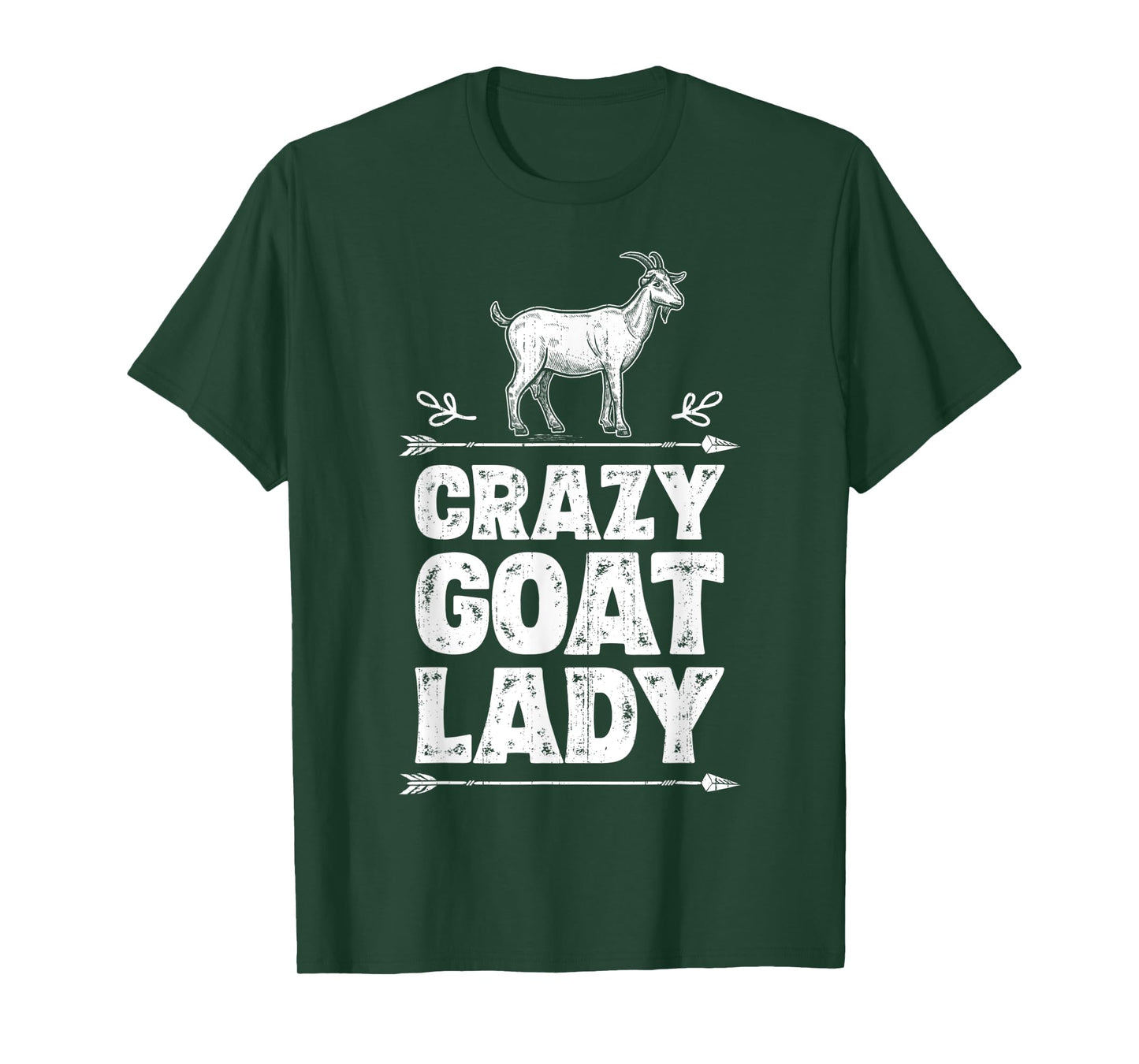 Crazy Goat Lady Girls Women Farmer Farm Animal Lover Vintage T-Shirt