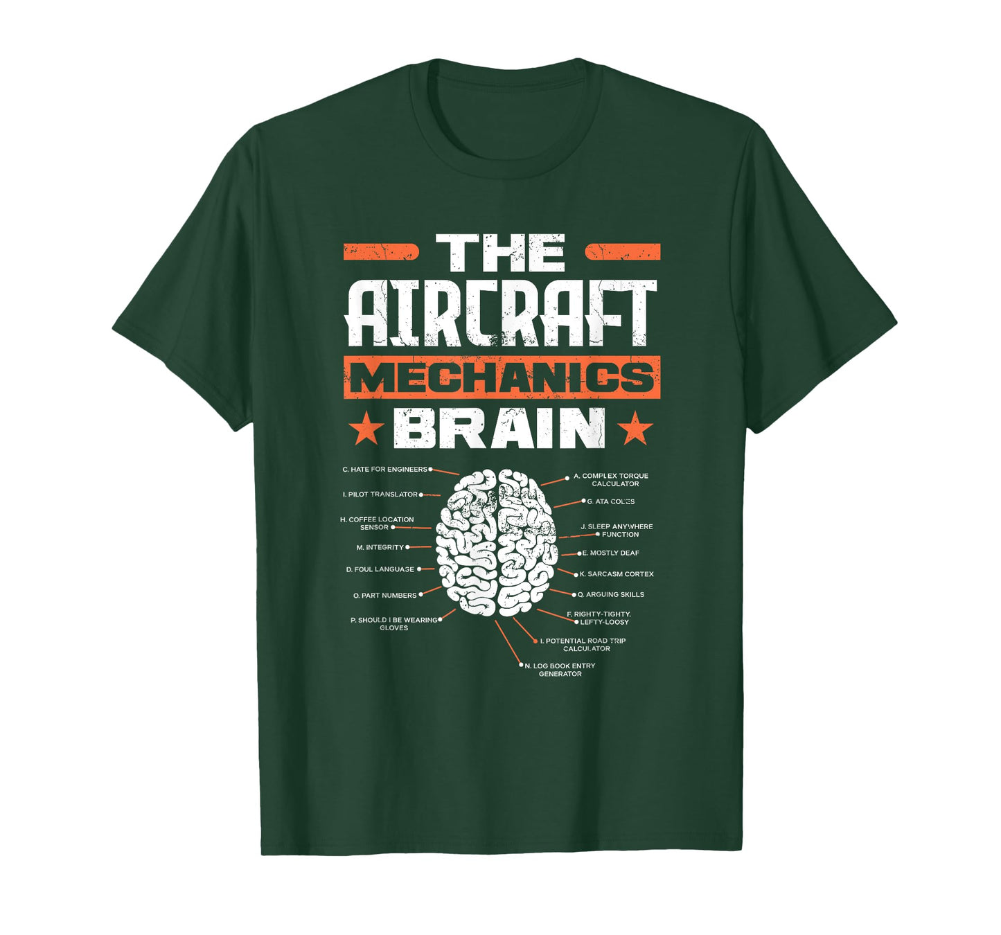Aircraft Mechanics Brain Aviation Funny Aircraft Mechanic T-Shirt