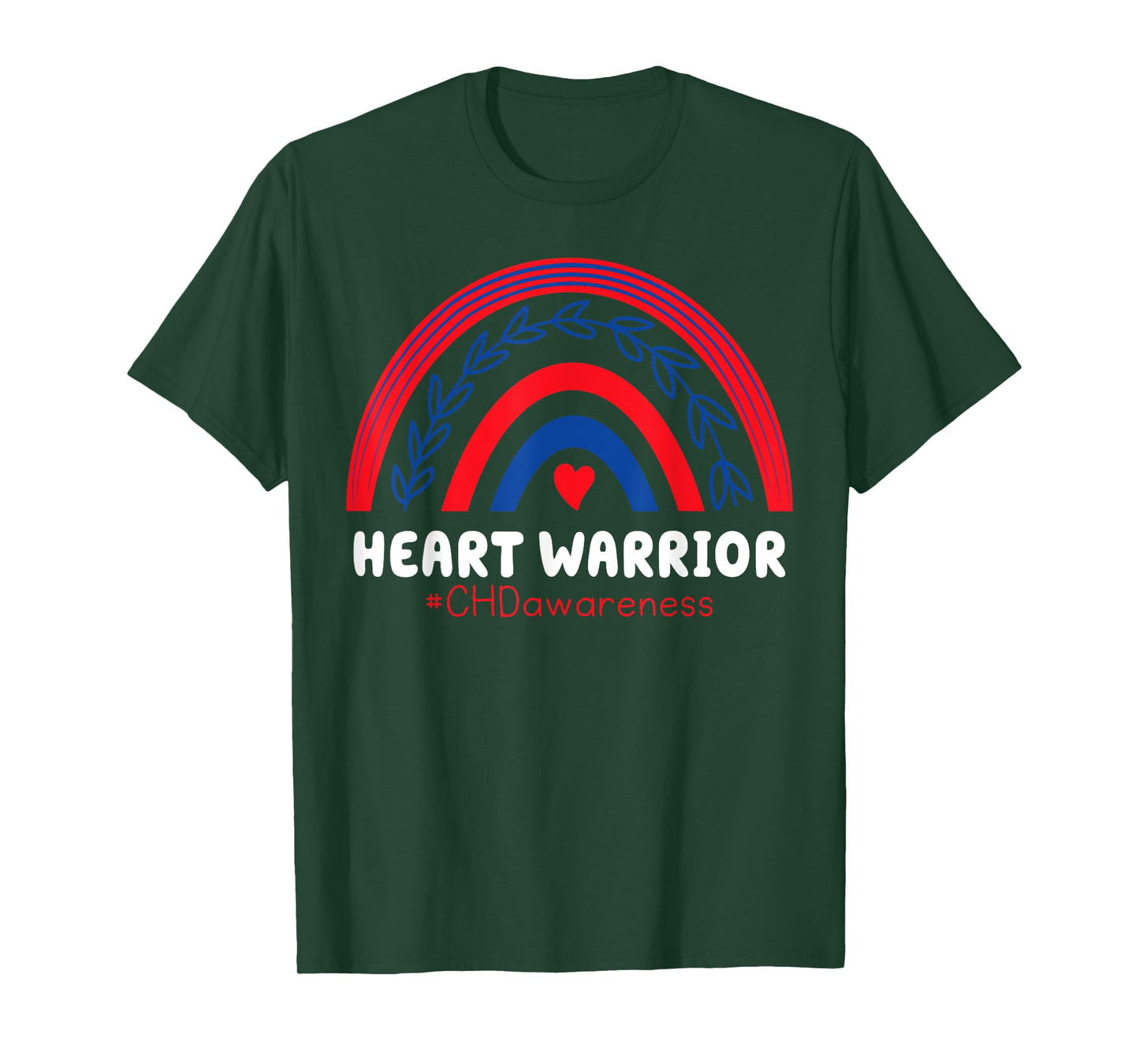 CHD Warrior Red & Blue Rainbow Heart Disease Awareness T-Shirt