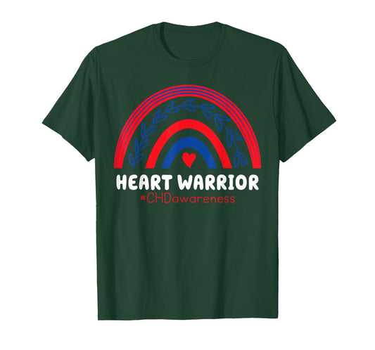 CHD Warrior Red & Blue Rainbow Heart Disease Awareness T-Shirt