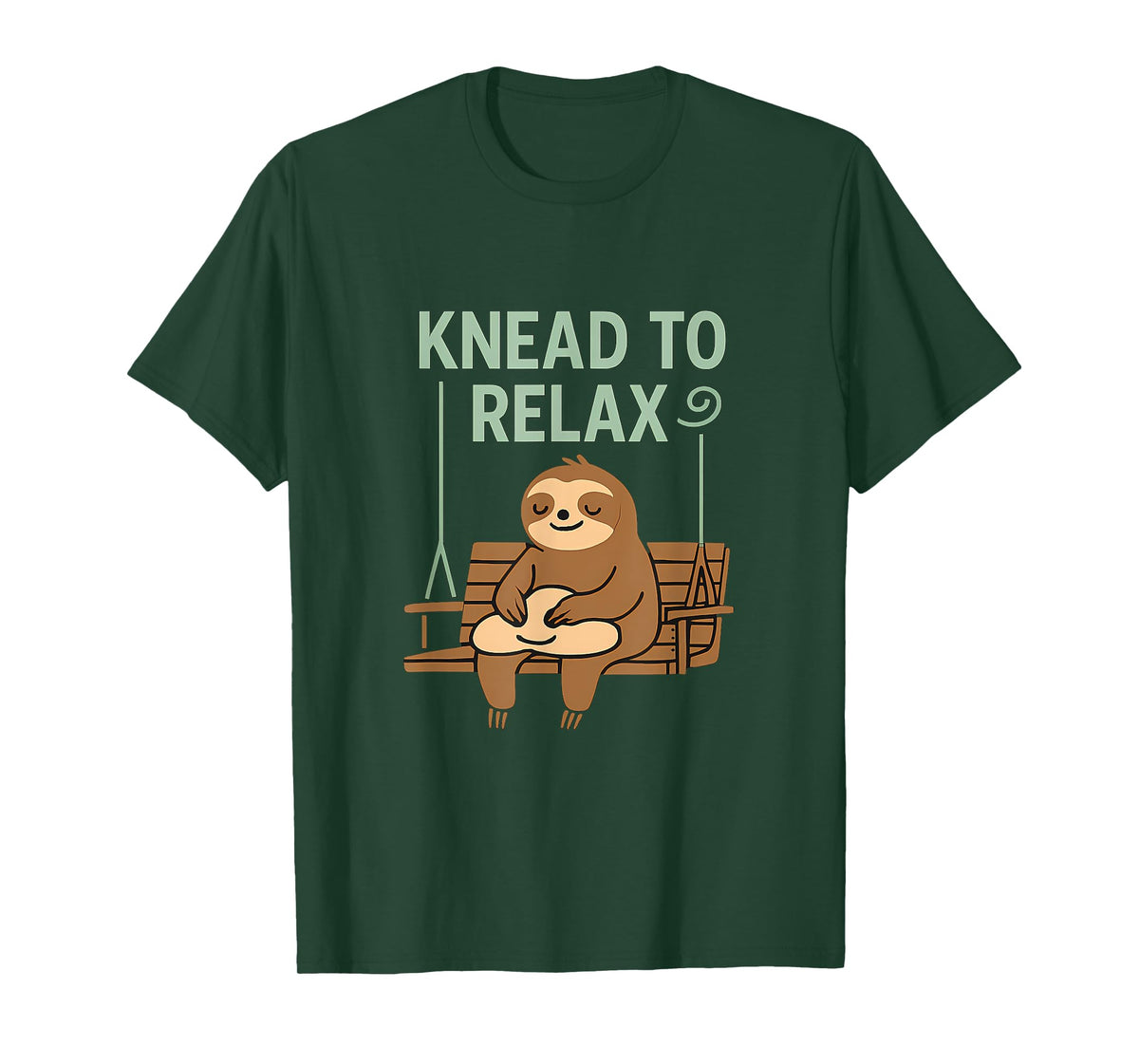 Funny Sloth Baking Knead to Relax Graphic T-Shirt