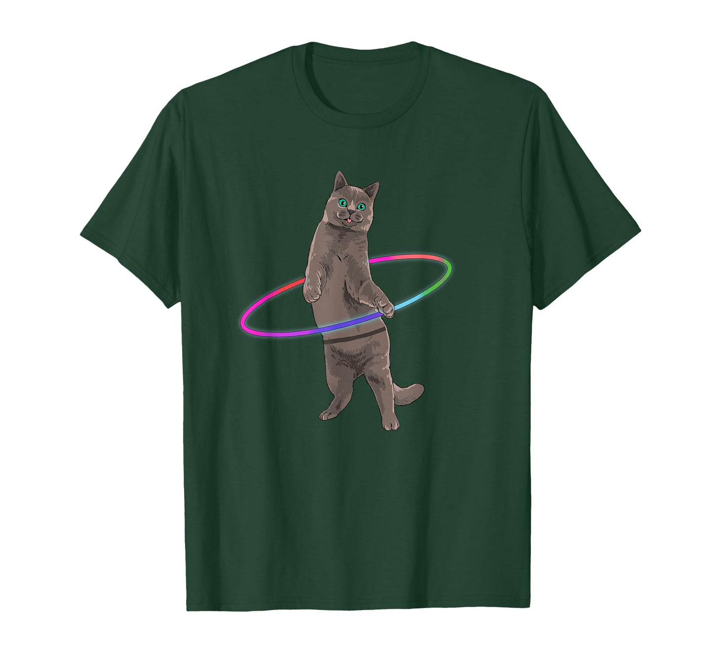 Weird Cat Shirt Kitten Dancing Hula Hoop Dance Cat Lover T-Shirt
