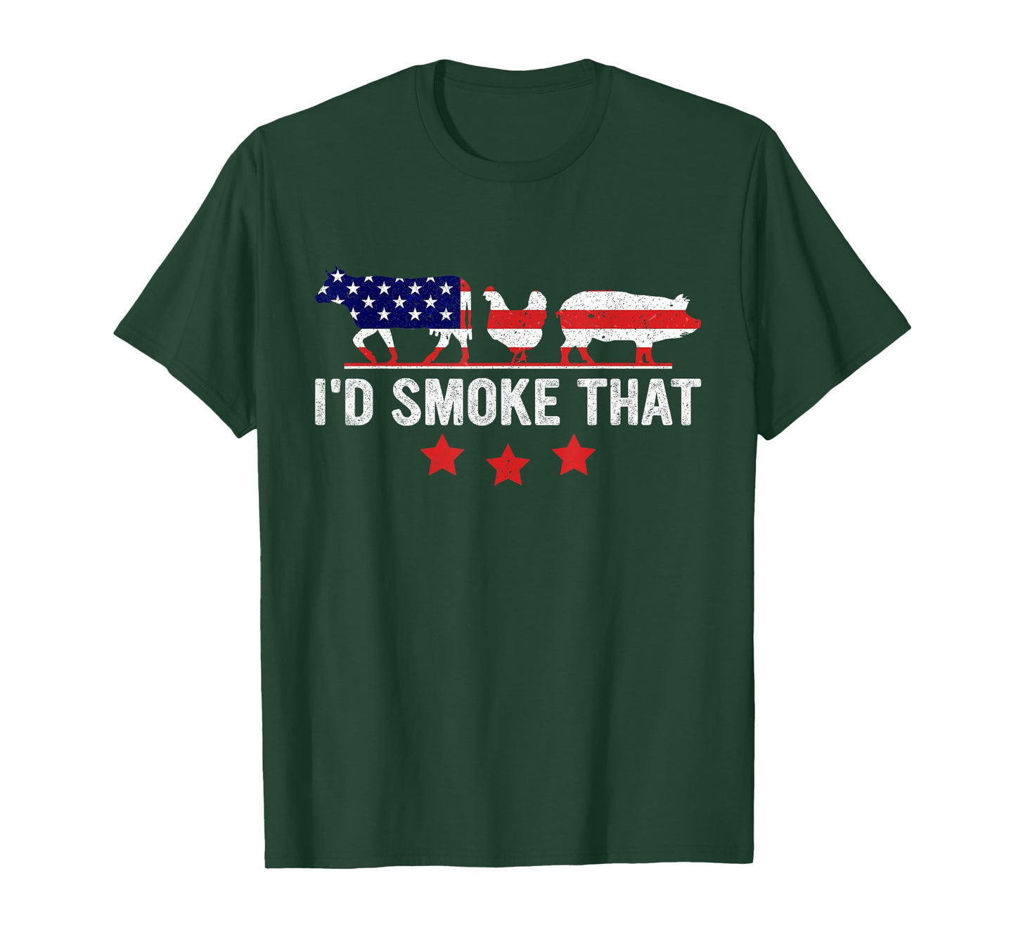 4th July I'd Smoke That Patriot Bbq Barbeque Cook Chef T-Shirt