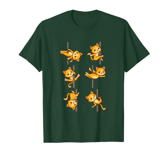 Cute Cats Pole Dancing Funny Pole Dancer T-Shirt