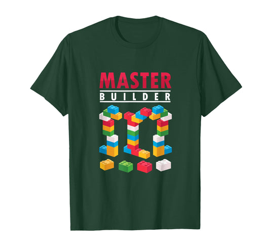 Cool Builder Colourful Building Blocks Brick Building Block T-Shirt