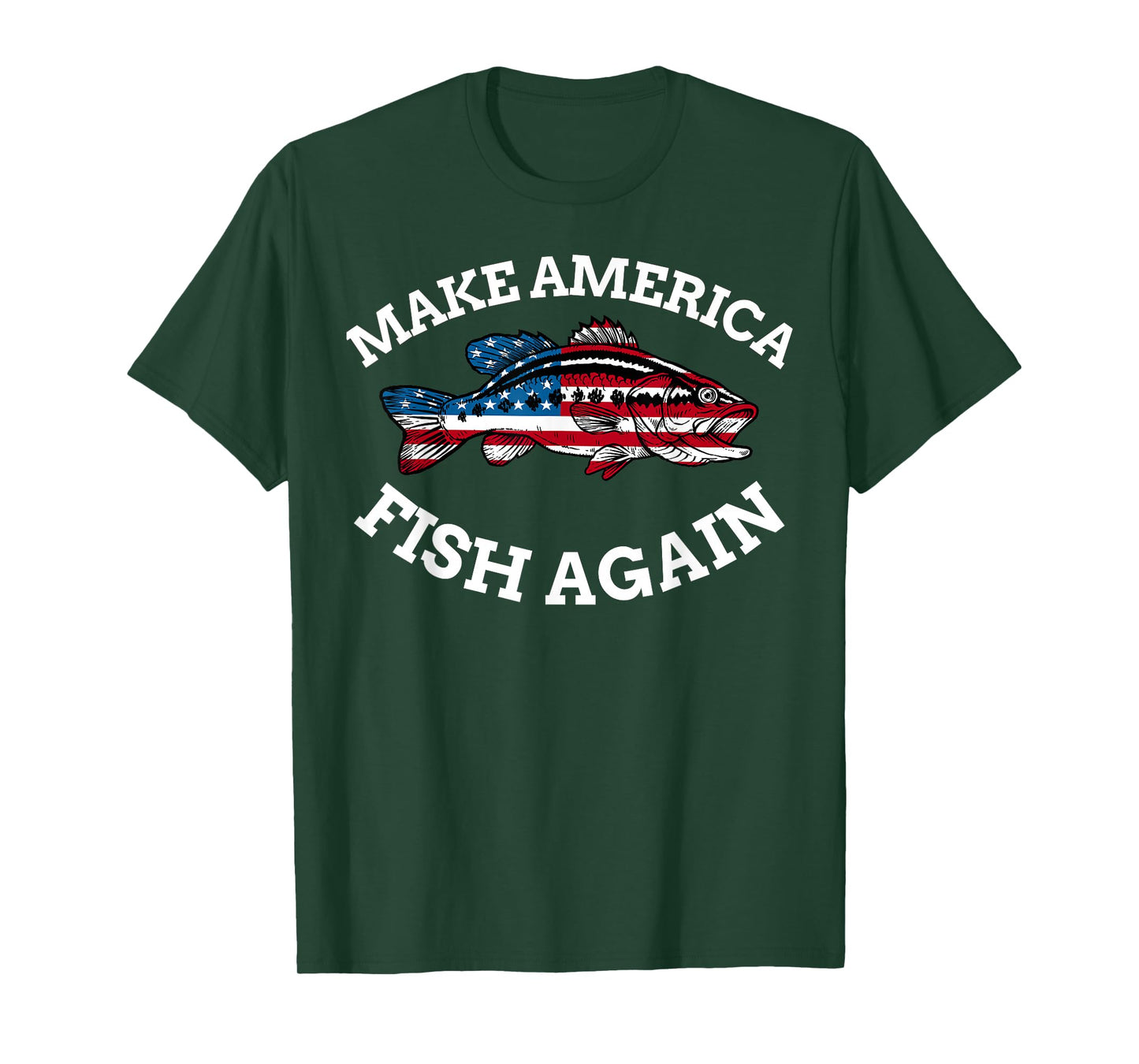 4th of July Fishing American Flag Make America Fish Again T-Shirt