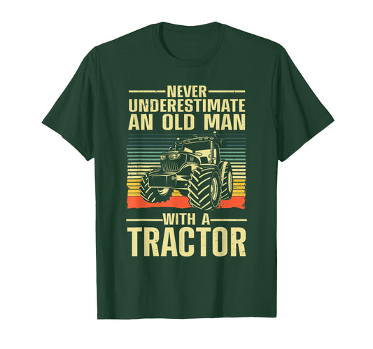 Cool Tractor For Men Dad Grandpa Farmer Driver Farming Truck T-Shirt