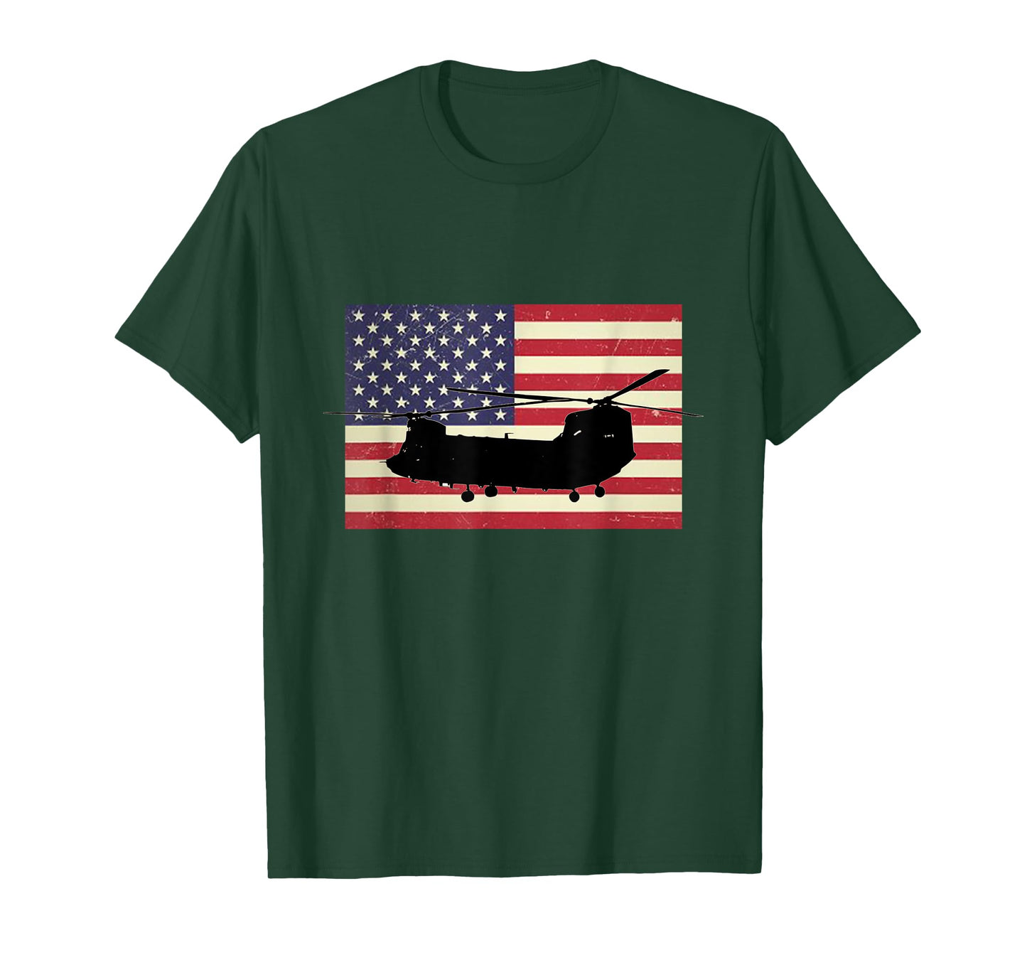 American USA Flag Chinook Helicopter Army Military Pilot T-Shirt for Women Kids Men