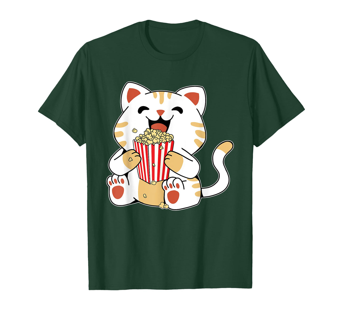 Cat Popcorn Kids Cute Funny Movie Night T-Shirt