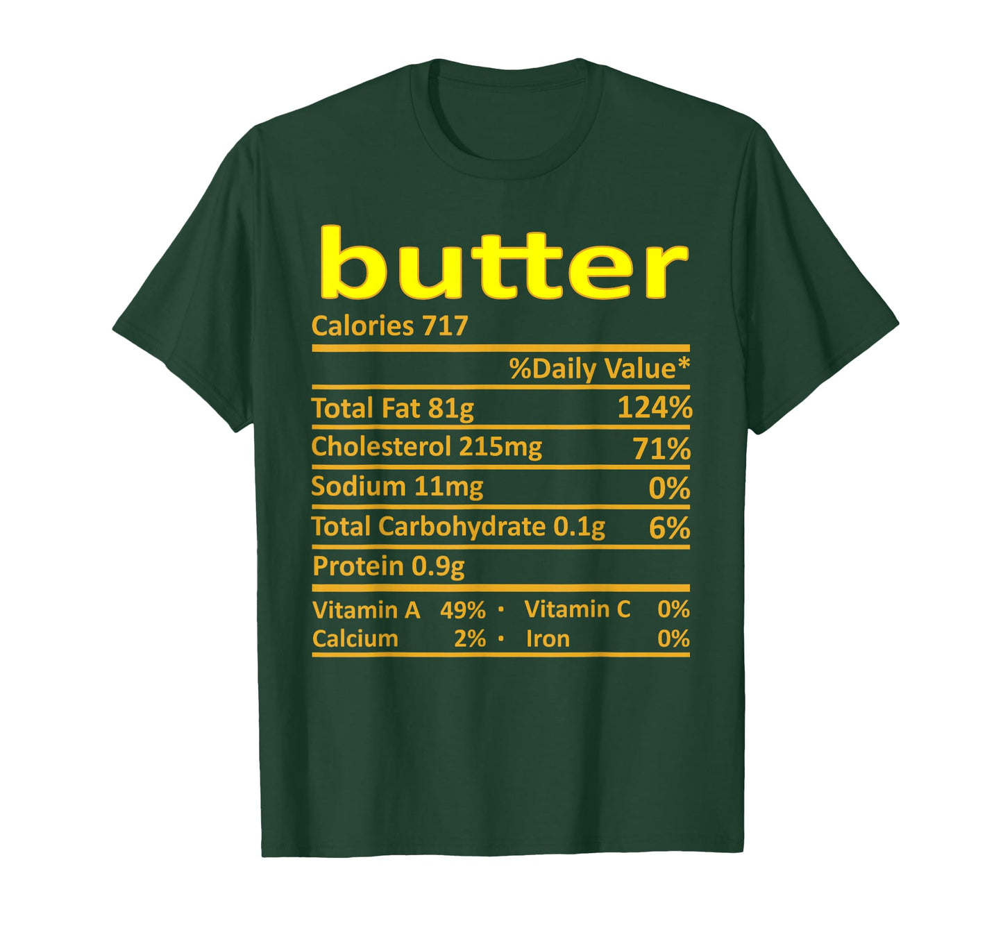Butter Nutrition Funny Thanksgiving Costume Food Christmas T-Shirt