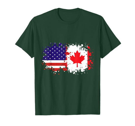 USA & Canada Together, Half Canadian, Half American T-Shirt
