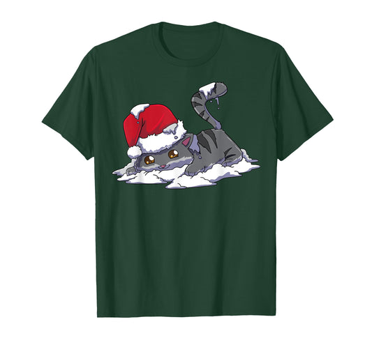Christmas Anime Kawaii Neko Cat T-Shirt