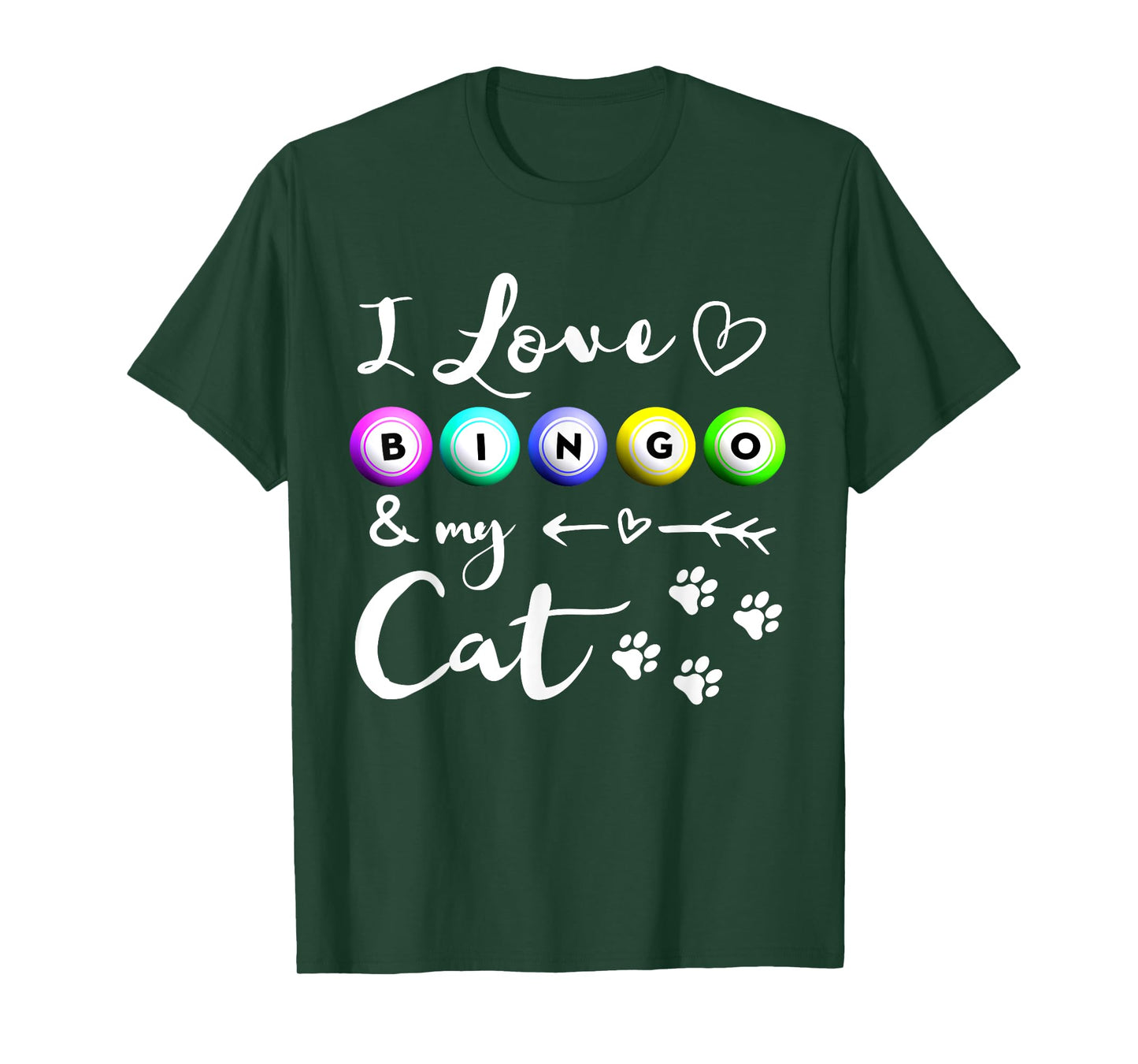 Bingo Shirt for Women, I Love Bingo and my Cat Bingo gift T-Shirt