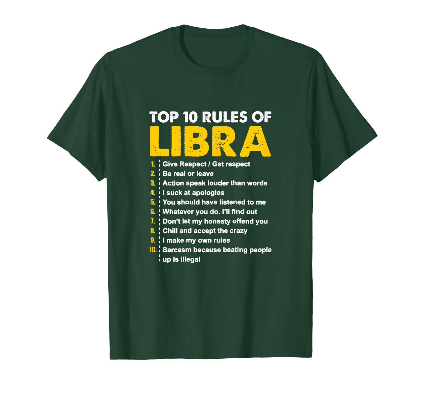 Top 10 Rules Libra Horoscope Birthday Gift T-Shirt