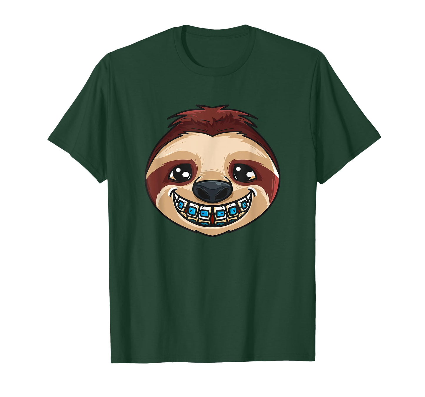 Cute Sloth Head With Dental Braces Dental Dentist Dentistry T-Shirt