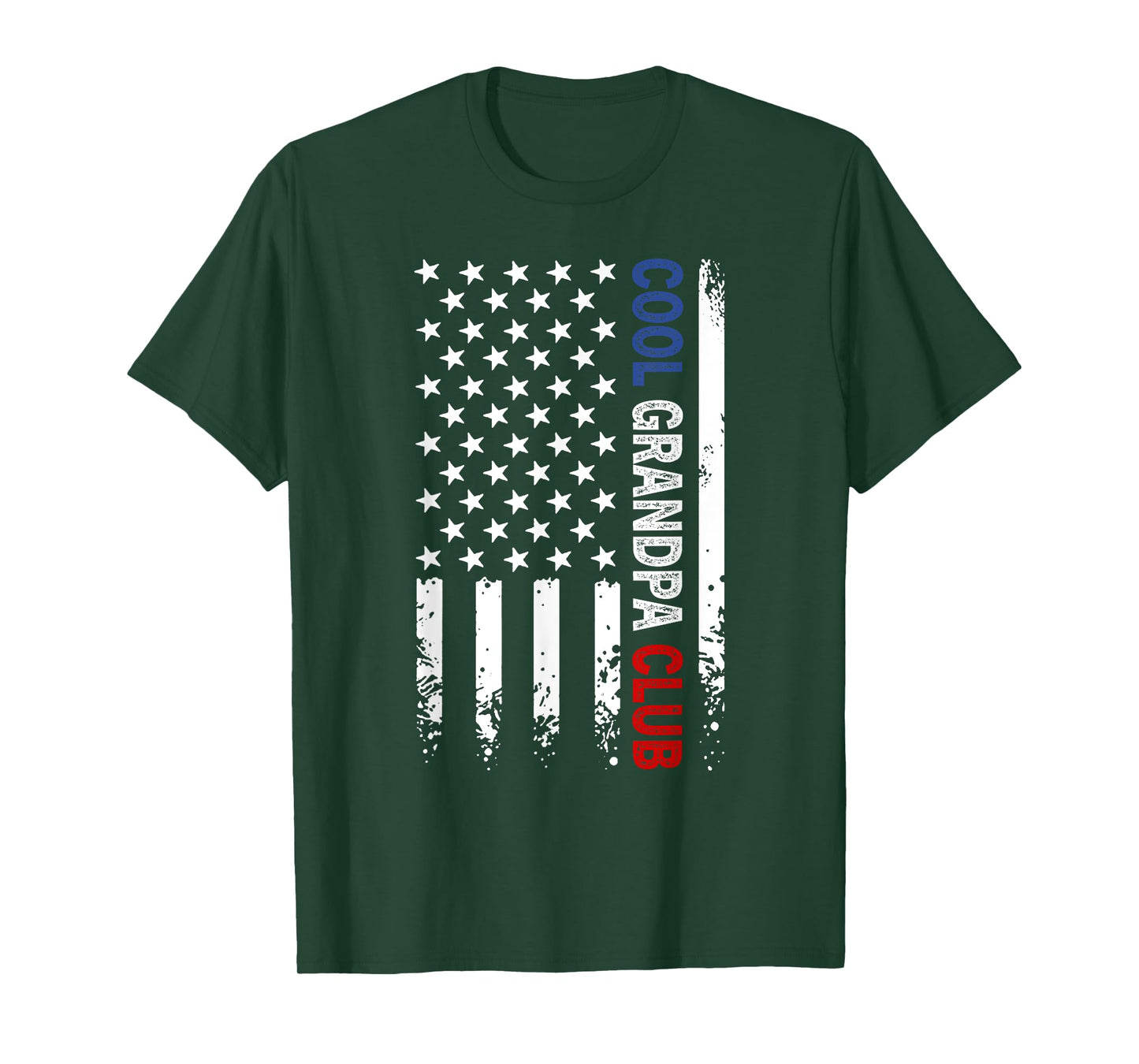 Cool Grandpa Club Retro American Flag for Papa Daddy Mens T-Shirt