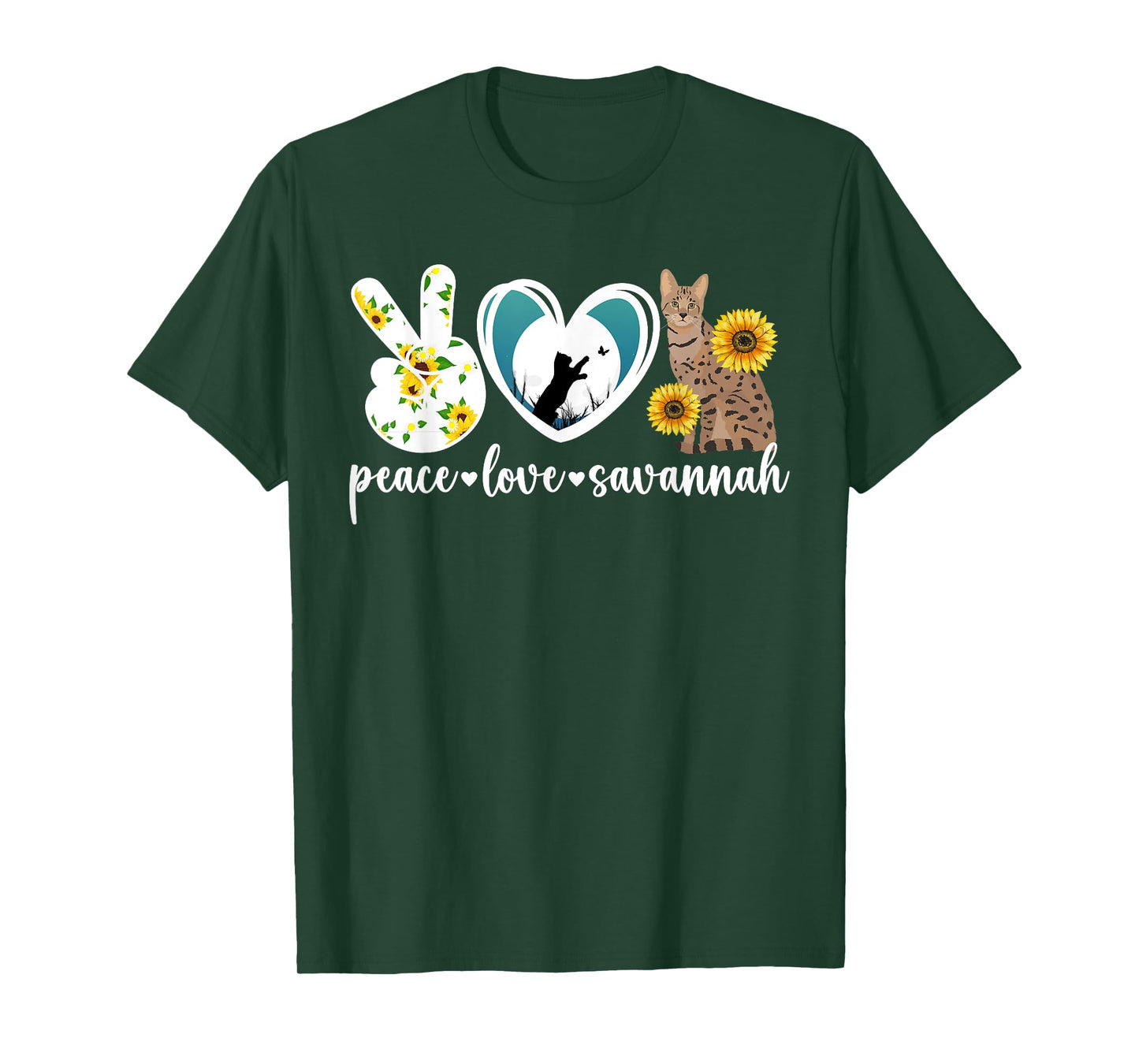 Peace Love Savannah Cat Lover Savannah Cat Owner T-Shirt