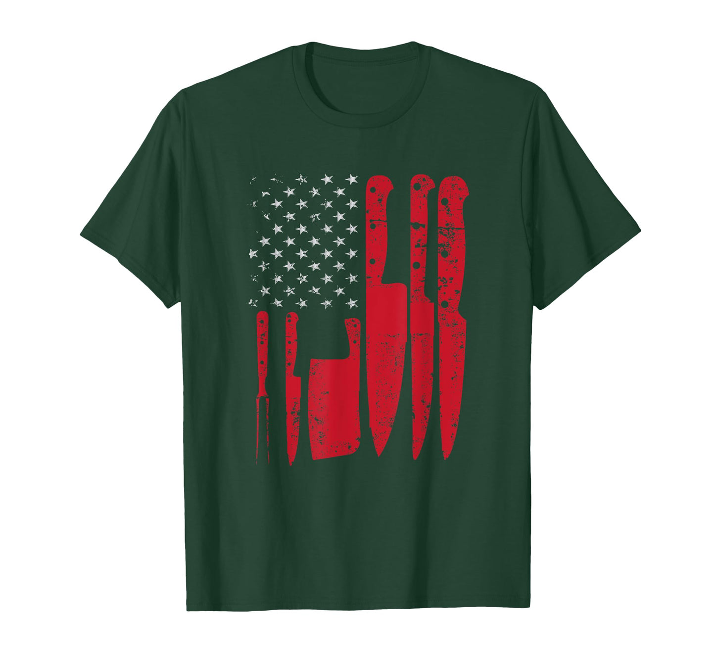 American Flag Kitchen Butcher Knife Set Women Men T-Shirt