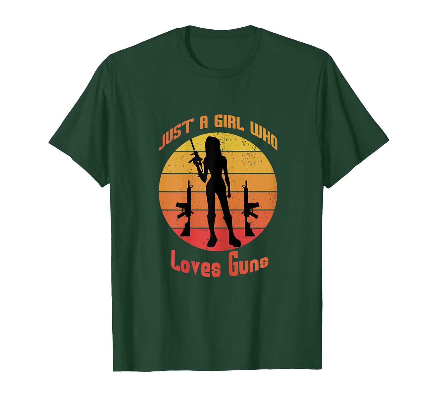 Womens Just a girl who loves Guns vintage style T-Shirt