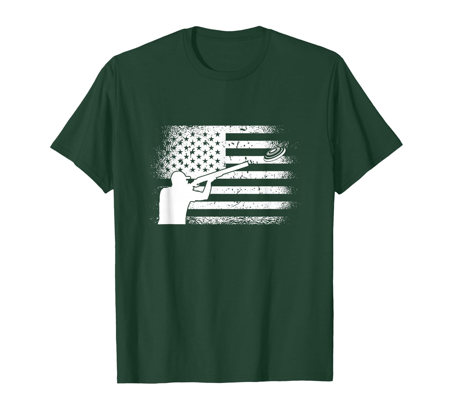 Patriotic Ton Shooter Clay Pigeon Shooting USA Flag T-Shirt