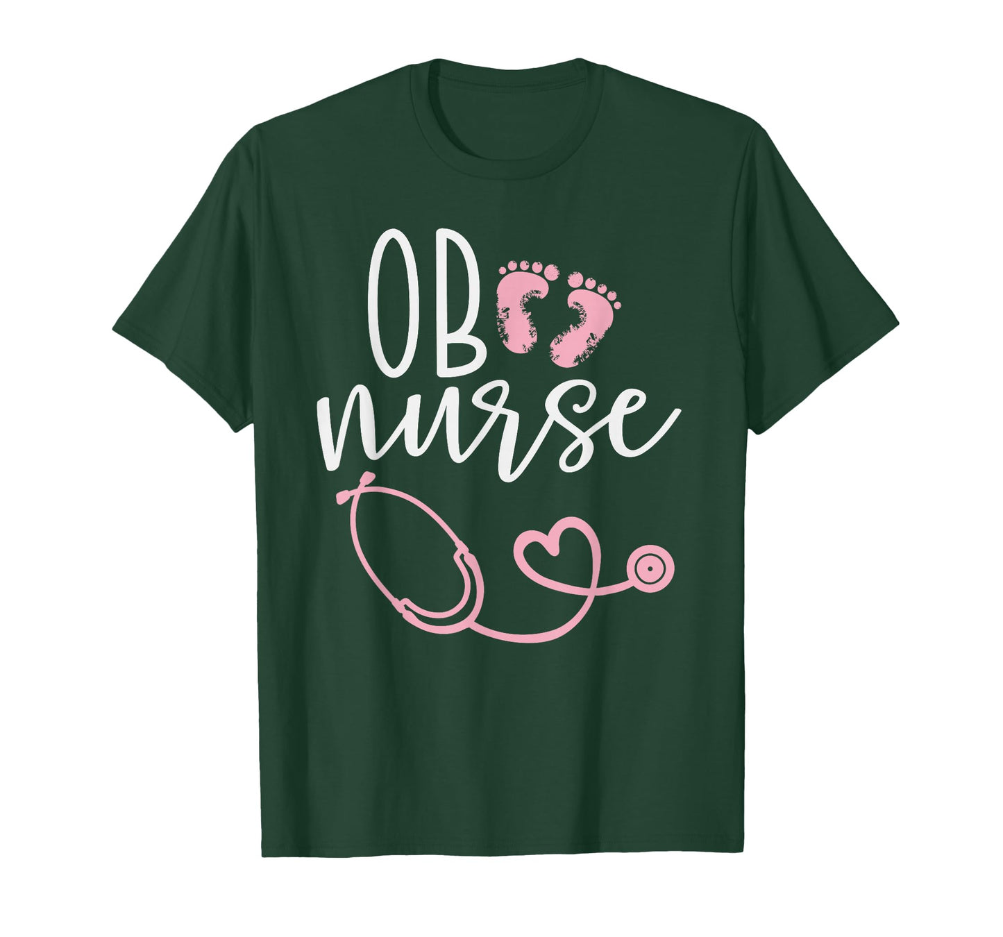 Cute OB Nurse Baby Feet Heart Design T-Shirt