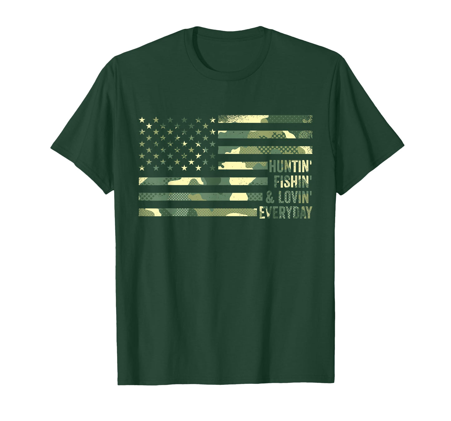 American Flag Hunter Hunting Fisherman Fishing T-Shirt